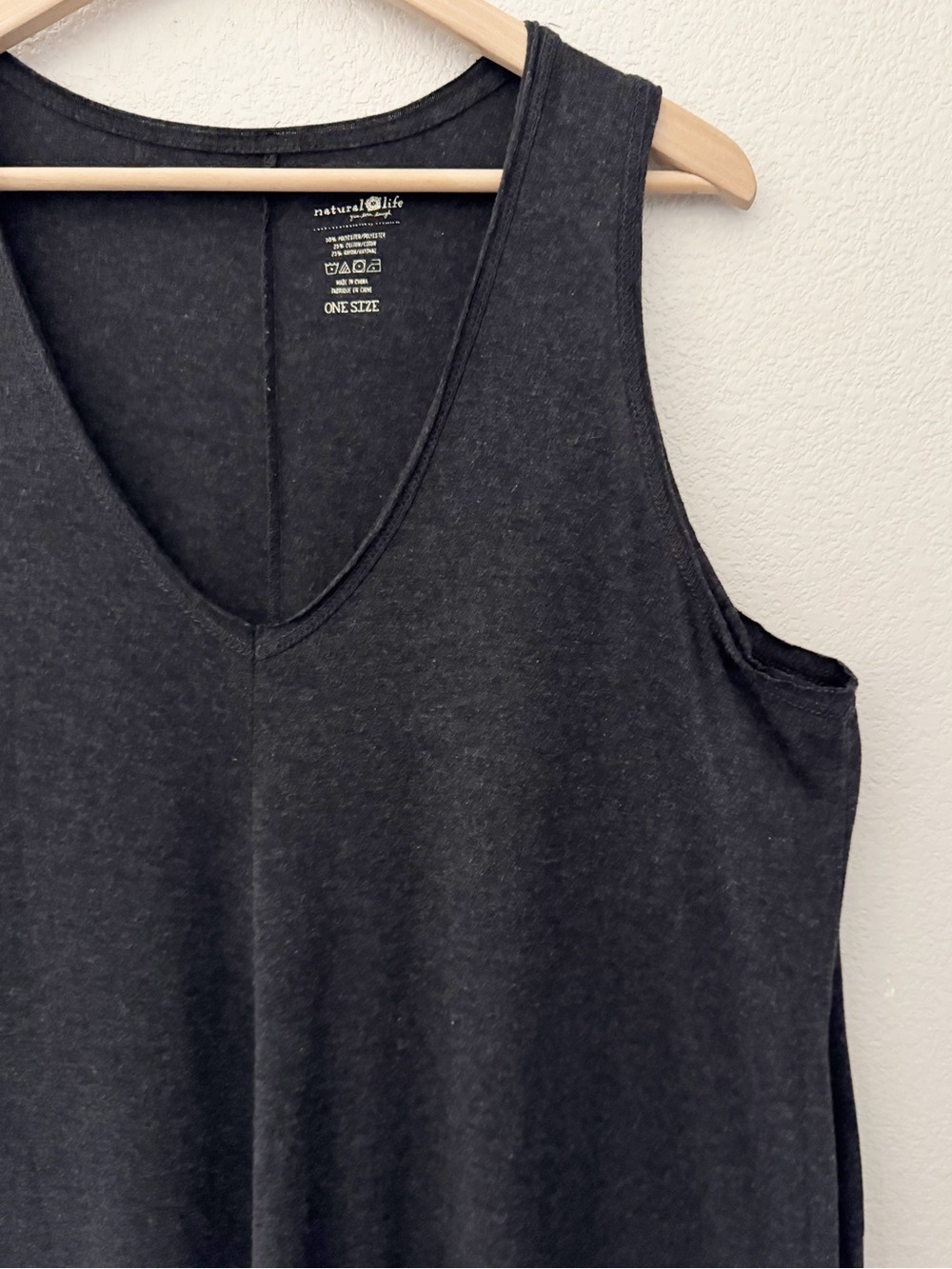 Natural Life Wide leg Jumpsuit One Size Charcoal Sleeveless V Neck Casual Lounge - Picture 9 of 11
